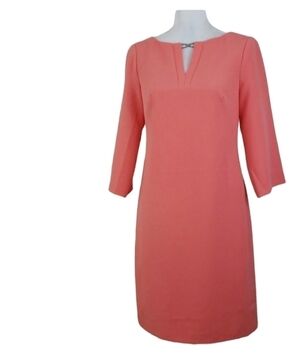 Adriana Papell~Size 2~Mel/Peach 3/4 Sleeve Dress